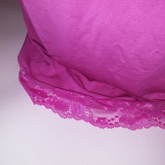 Victoria Secret Lingerie Chemise Slip Pink Lace Trim Solid Modal Underwire New W - Picture 6 of 16